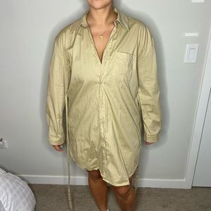 Linen tan dress